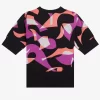 Abstrakter Kurzarmpullover für Damen