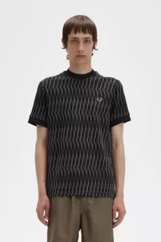 Argyle-Jacquard-T-Shirt für Herren
