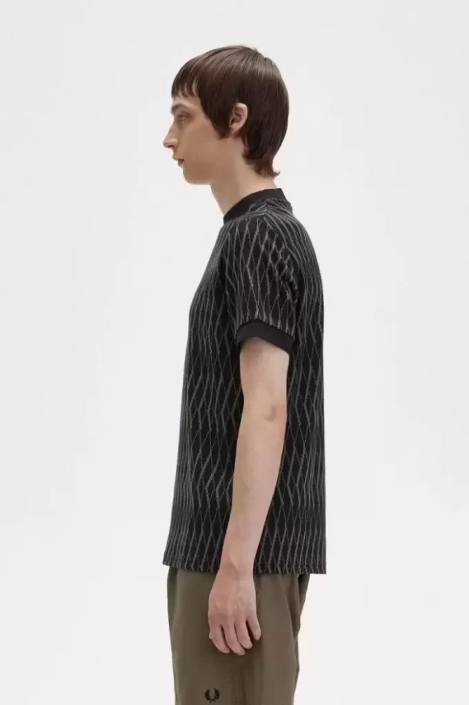Argyle-Jacquard-T-Shirt für Herren
