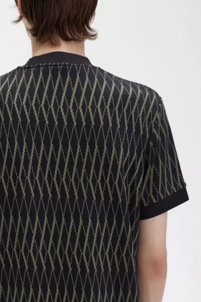 Argyle-Jacquard-T-Shirt für Herren
