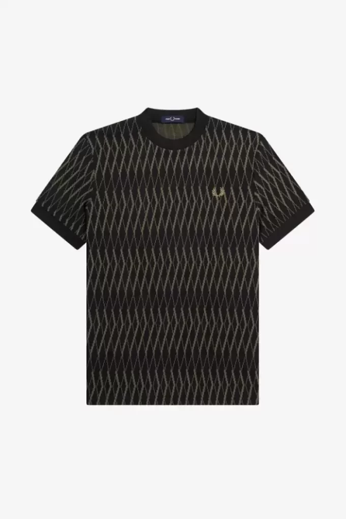 Argyle-Jacquard-T-Shirt für Herren
