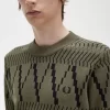 Argyle-Panel-Strick-T-Shirt für Herren