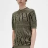Argyle-Panel-Strick-T-Shirt für Herren