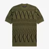 Argyle-Panel-Strick-T-Shirt für Herren