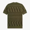 Argyle-Panel-Strick-T-Shirt für Herren