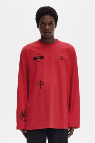 Bedrucktes Langarm-T-Shirt für Herren