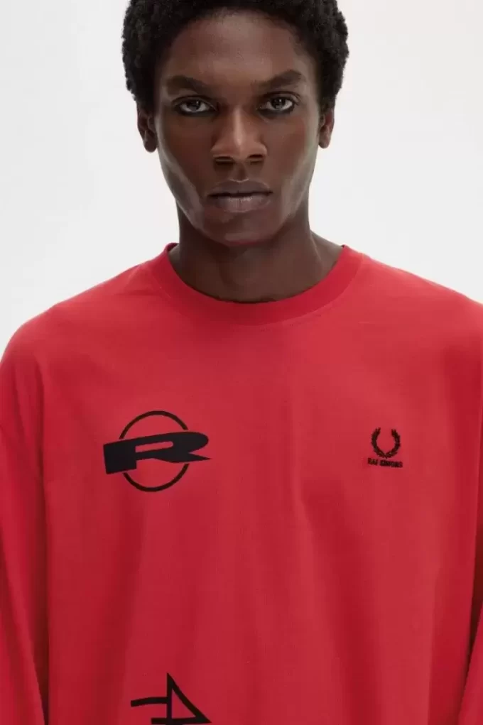 Bedrucktes Langarm-T-Shirt für Herren