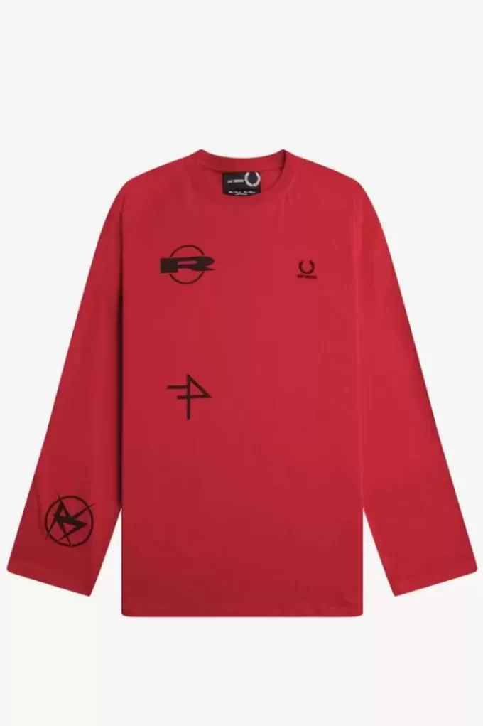 Bedrucktes Langarm-T-Shirt für Herren
