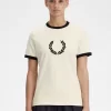 Beflocktes Lorbeerkranz-Damen-T-Shirt