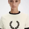 Beflocktes Lorbeerkranz-Damen-T-Shirt