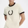 Beflocktes Lorbeerkranz-Damen-T-Shirt