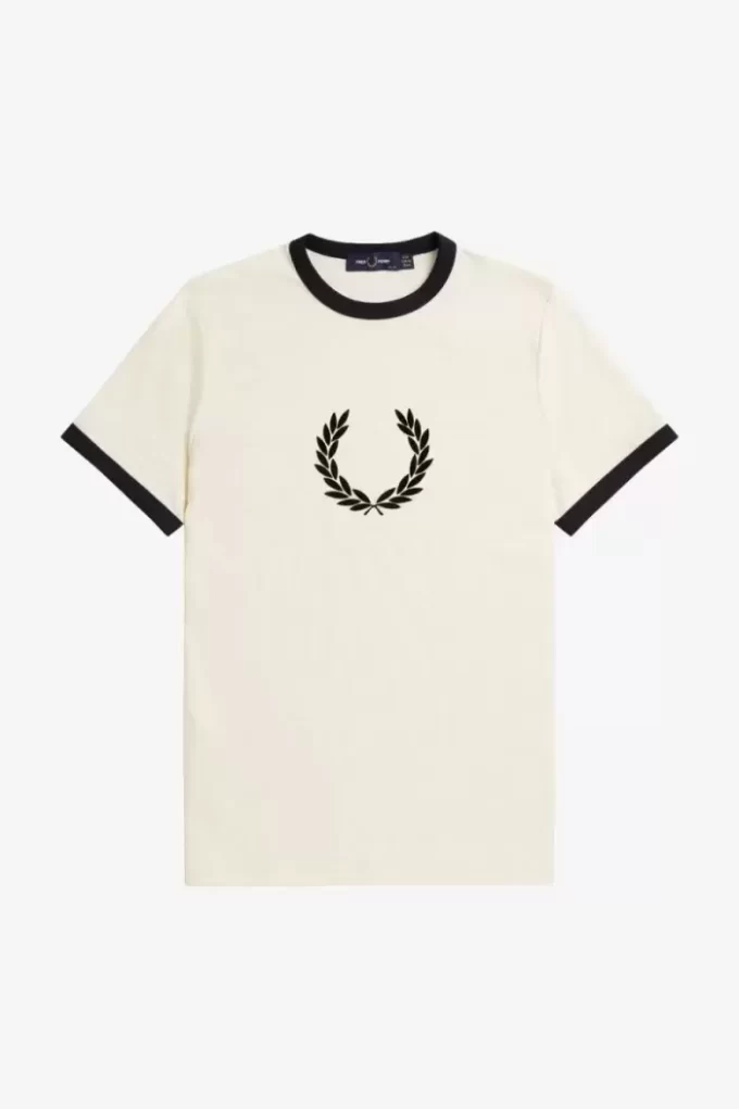 Beflocktes Lorbeerkranz-Damen-T-Shirt
