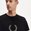 Beflocktes Lorbeerkranz-Herren-T-Shirt