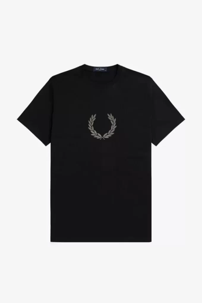 Beflocktes Lorbeerkranz-Herren-T-Shirt