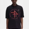 Übergroßes bedrucktes Herren-Poloshirt