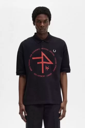 Übergroßes bedrucktes Herren-Poloshirt