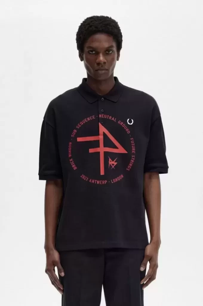 Übergroßes bedrucktes Herren-Poloshirt