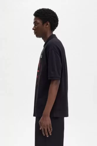 Übergroßes bedrucktes Herren-Poloshirt