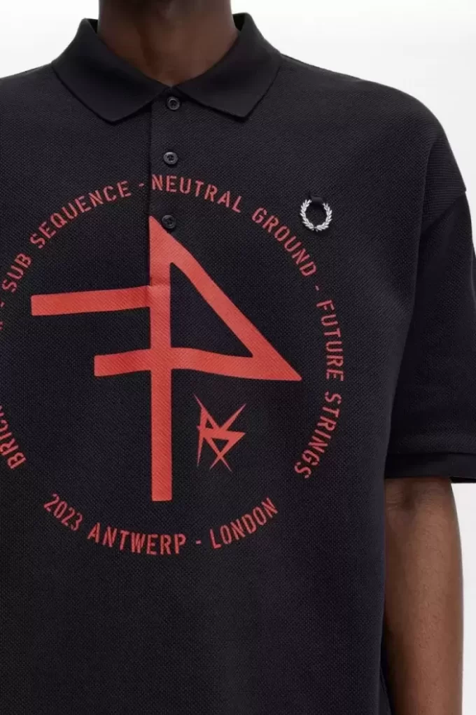Übergroßes bedrucktes Herren-Poloshirt