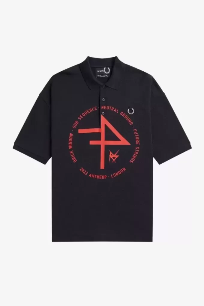 Übergroßes bedrucktes Herren-Poloshirt