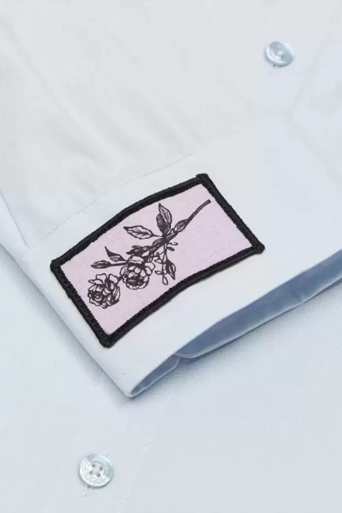 Übergroßes Herrenhemd mit Patch-Detail