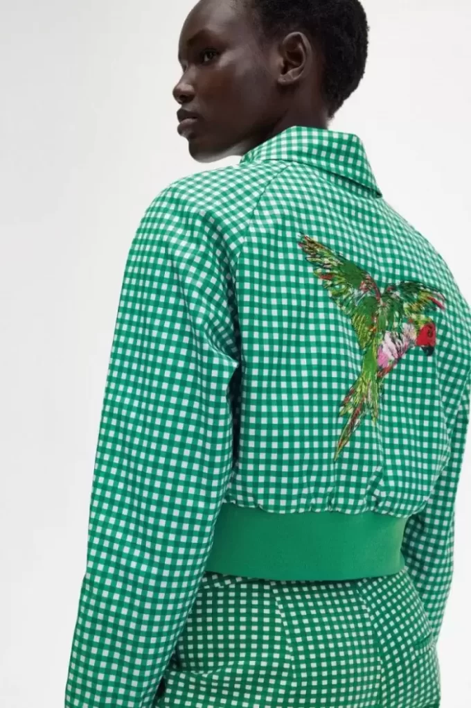 Bestickte Gingham-Damenjacken