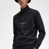 Bestickte Herren-Sweatshirts mit halbem Reißverschluss