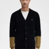 Chenille-Cardigan für Herren im Colour-Block-Design