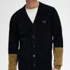 Chenille-Cardigan für Herren im Colour-Block-Design
