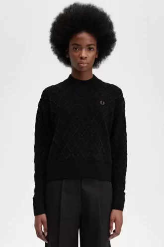 Chenille Grid Damenpullover