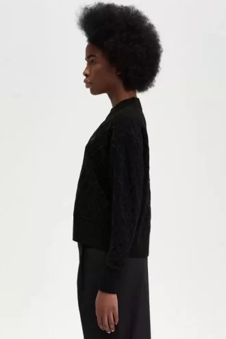 Chenille Grid Damenpullover