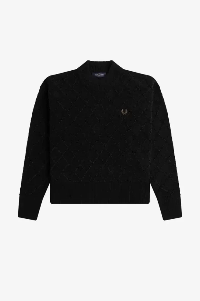 Chenille Grid Damenpullover