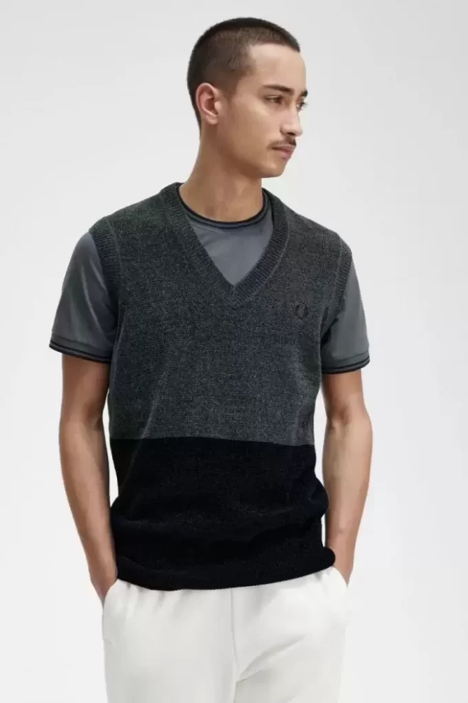 Chenille-Tanktops im Farbblockdesign für Herren