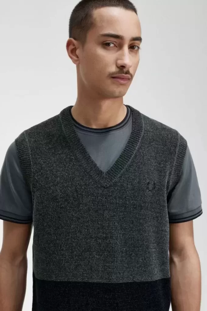 Chenille-Tanktops im Farbblockdesign für Herren