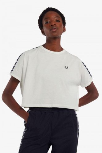 Cropped Ringer T-Shirts mit Band