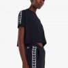 Cropped Ringer T-Shirts mit Band