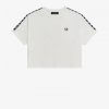 Cropped Ringer T-Shirts mit Band