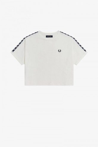 Cropped Ringer T-Shirts mit Band
