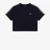 Cropped Ringer T-Shirts mit Band