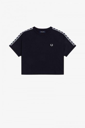 Cropped Ringer T-Shirts mit Band