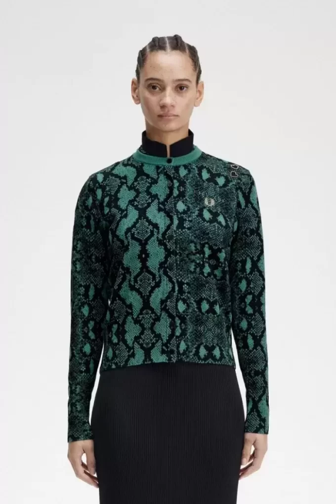 Damen-Cardigan mit Schlangenmuster