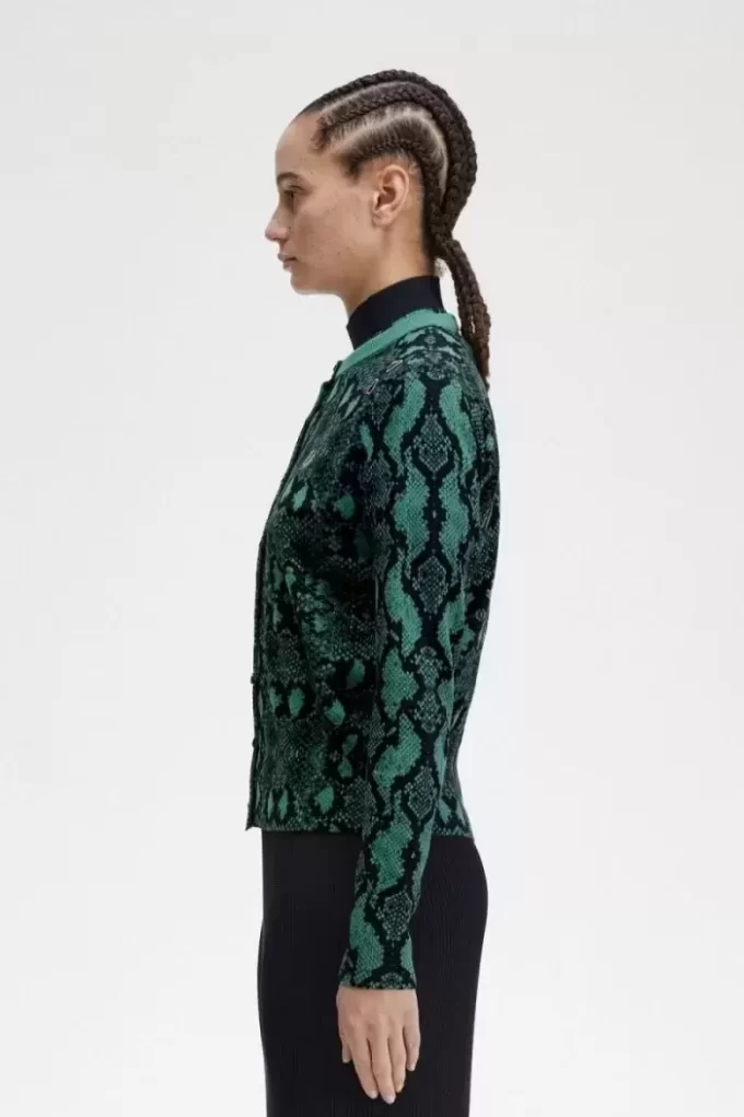 Damen-Cardigan mit Schlangenmuster