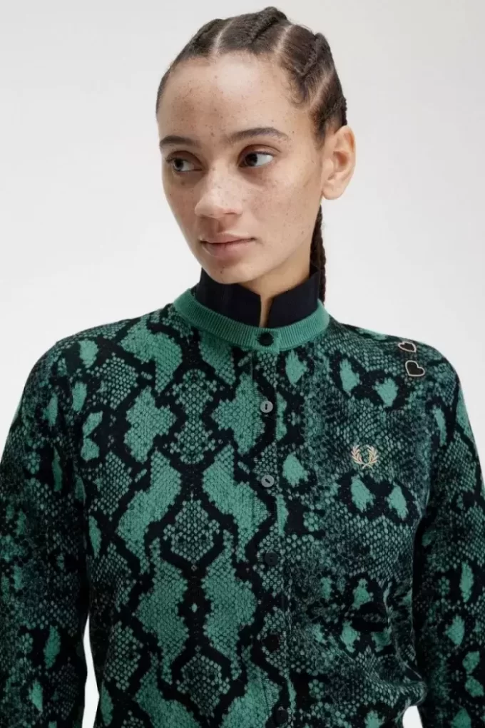 Damen-Cardigan mit Schlangenmuster