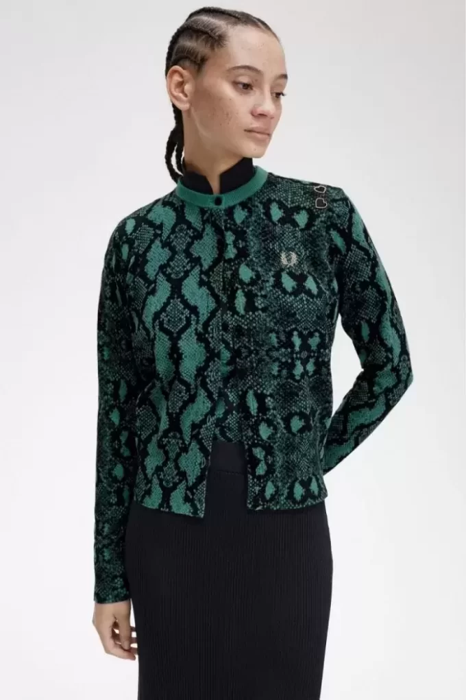 Damen-Cardigan mit Schlangenmuster