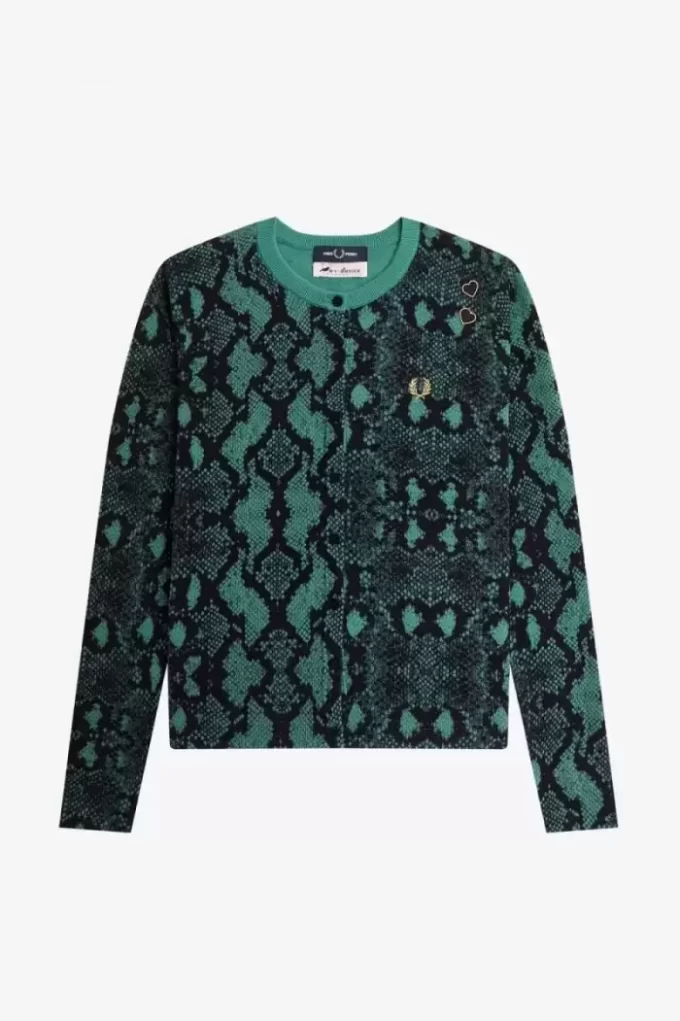 Damen-Cardigan mit Schlangenmuster