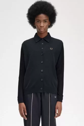 Damen-Cardigan mit transparenten Ärmeln