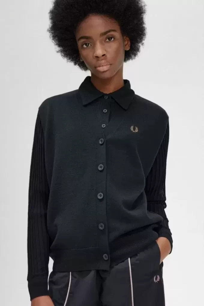Damen-Cardigan mit transparenten Ärmeln