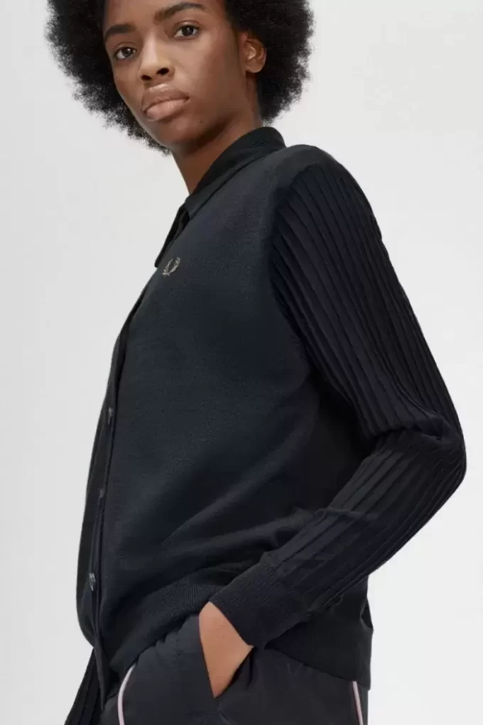 Damen-Cardigan mit transparenten Ärmeln