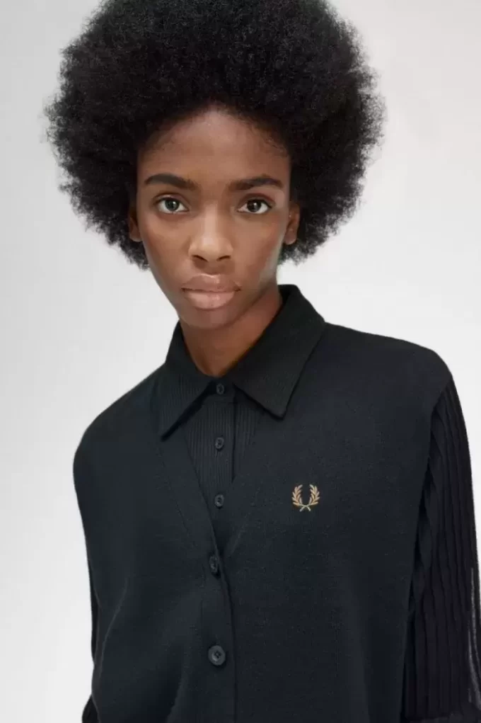 Damen-Cardigan mit transparenten Ärmeln