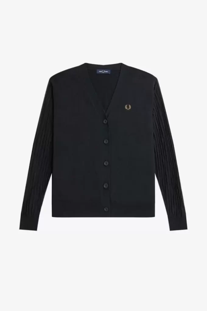 Damen-Cardigan mit transparenten Ärmeln